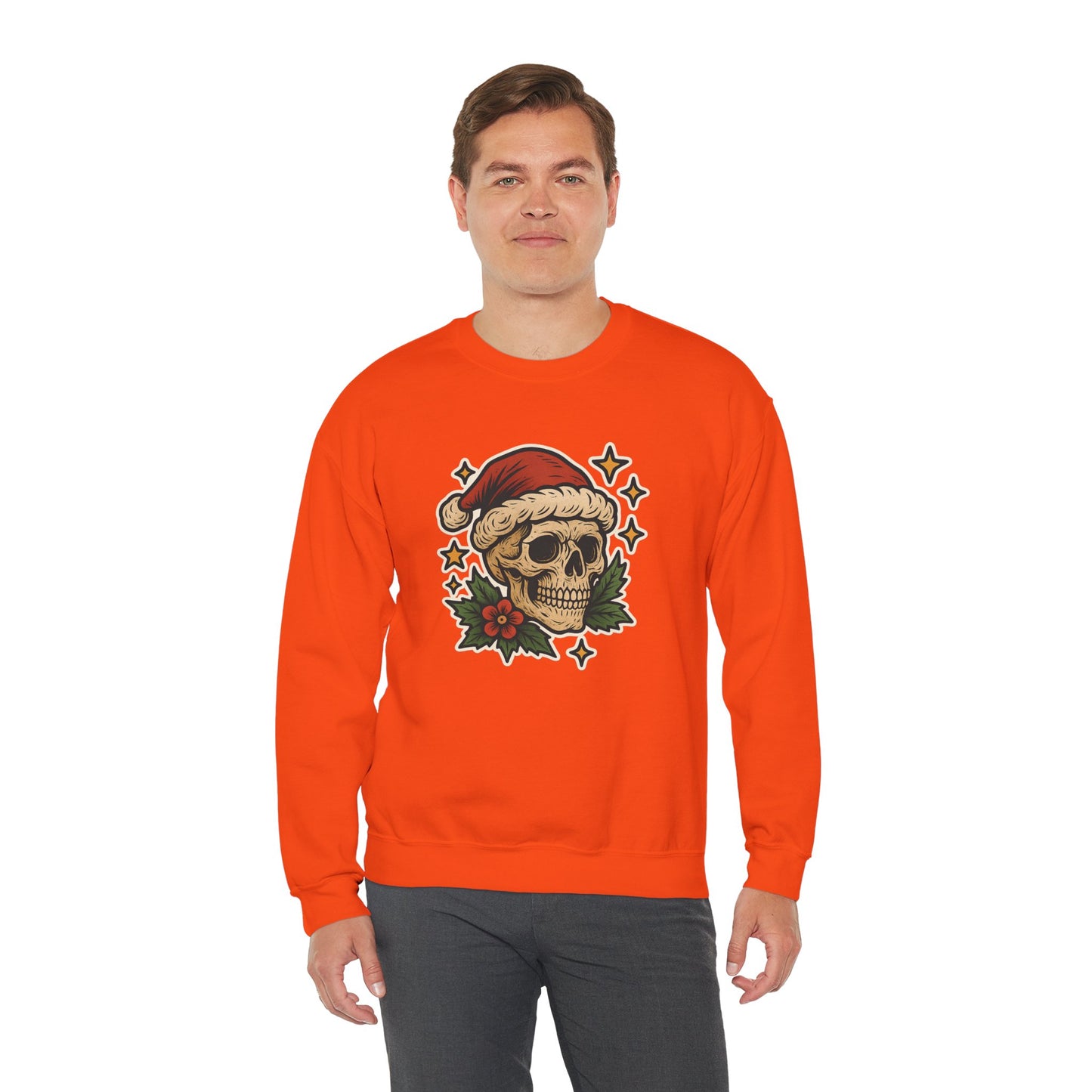 Santa Skull Christmas Floral Sweatshirt