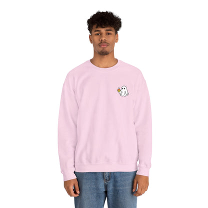 Retro Candy Corn Ghost Embroidered Sweatshirt