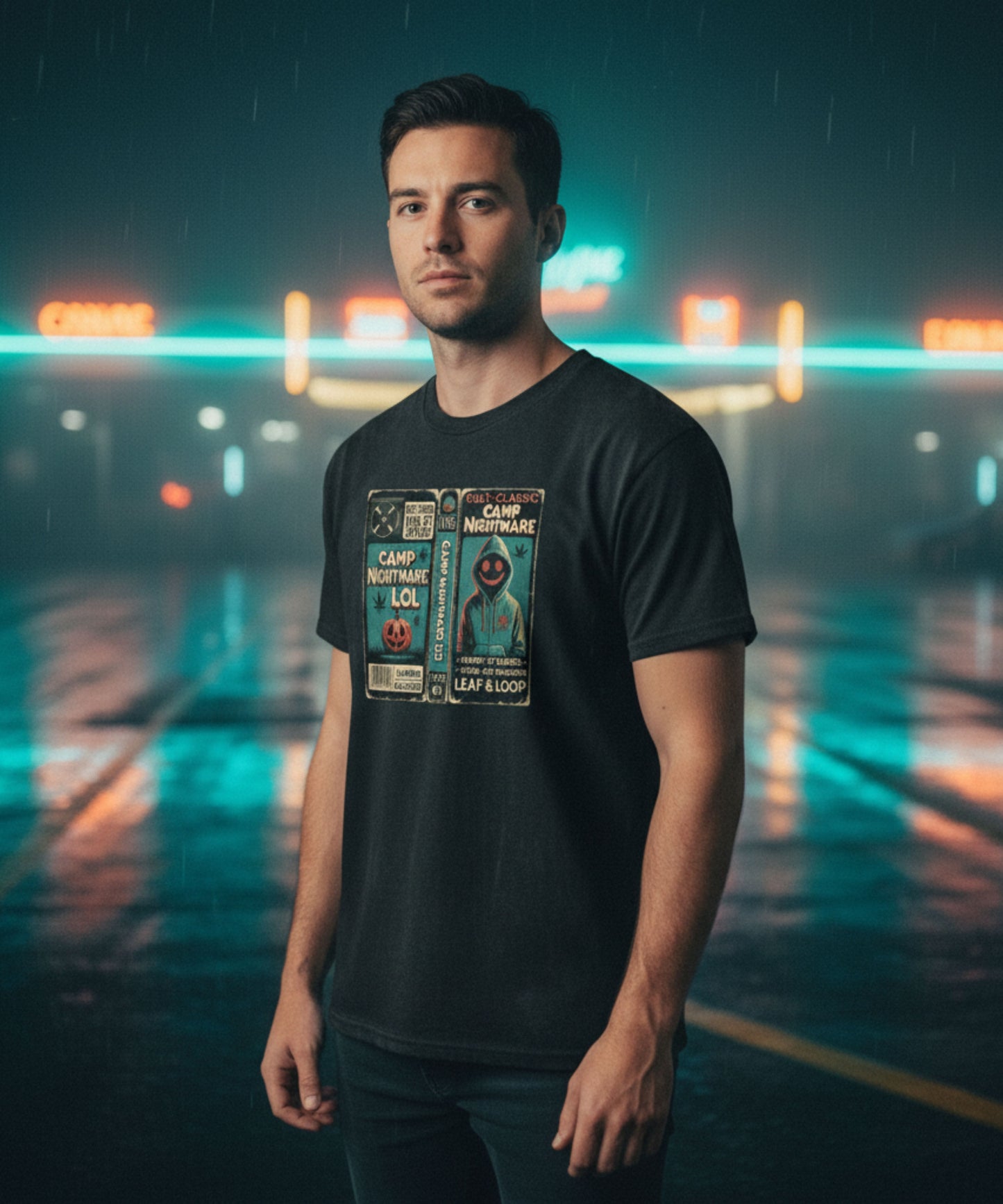 Retro 80s Cult Slasher Camp Nightmare VHS Horror T-Shirt
