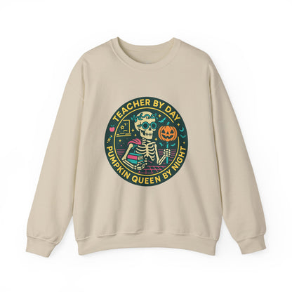Teacher by Day, Pumpkin Queen by Night Crewneck Sweatshirt