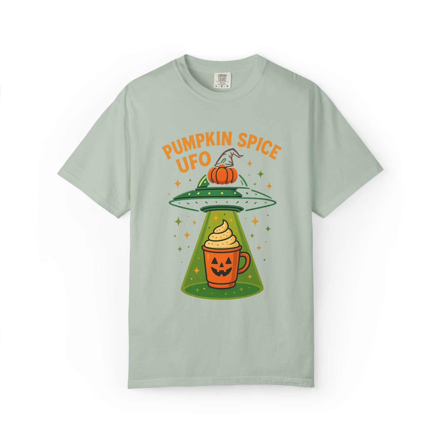 Pumpkin Spice UFO Funny Alien Abduction Coffee T-Shirt