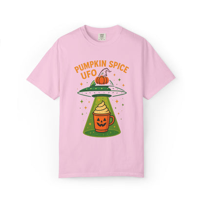 Pumpkin Spice UFO Funny Alien Abduction Coffee T-Shirt
