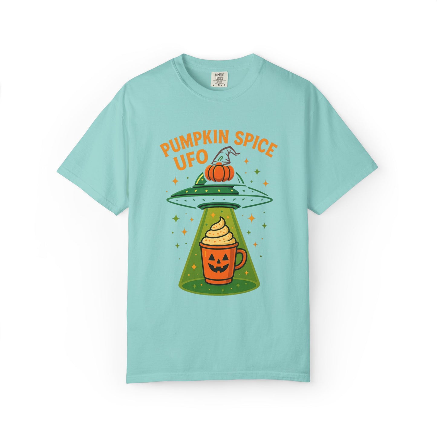 Pumpkin Spice UFO Funny Alien Abduction Coffee T-Shirt
