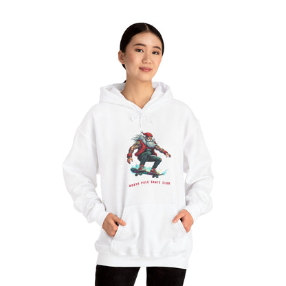 Retro Santa North Pole Skate Club Christmas Hoodie