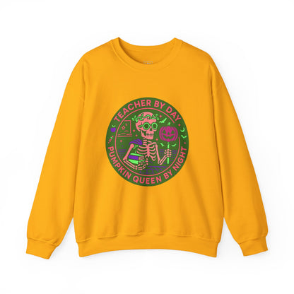 Teacher by Day, Pumpkin Queen by Night Crewneck Sweatshirt