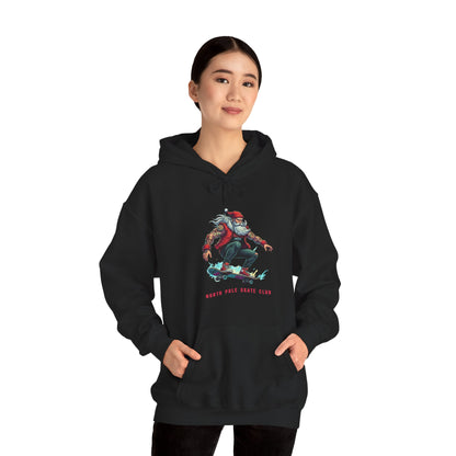 Retro Santa North Pole Skate Club Christmas Hoodie