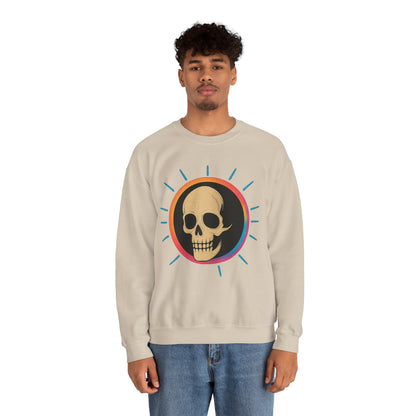 Retro Spook Neon Skull Graphic Crewneck Sweatshirt