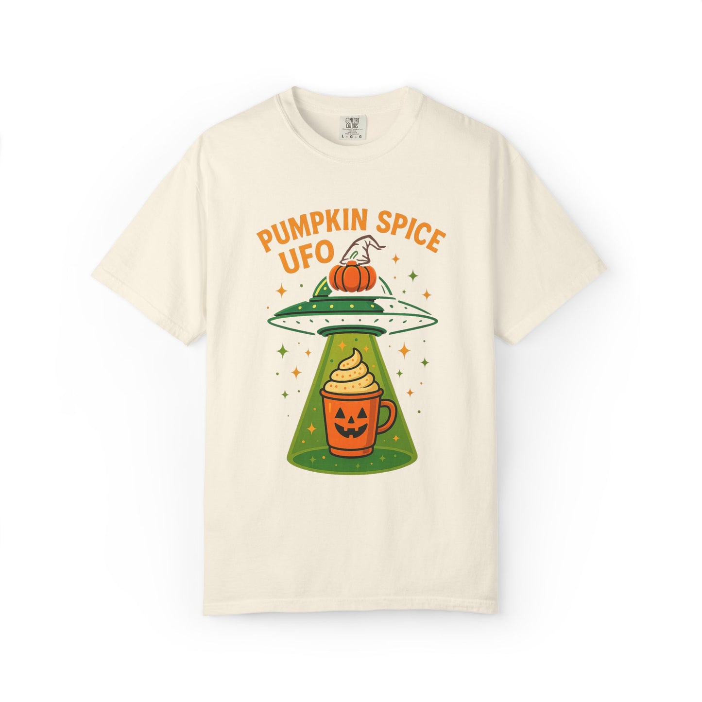 Pumpkin Spice UFO Funny Alien Abduction Coffee T-Shirt