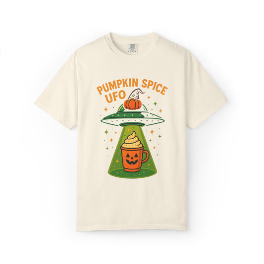 Pumpkin Spice UFO Funny Alien Abduction Coffee T-Shirt