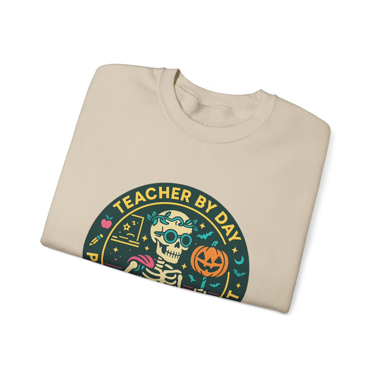 Teacher by Day, Pumpkin Queen by Night Crewneck Sweatshirt