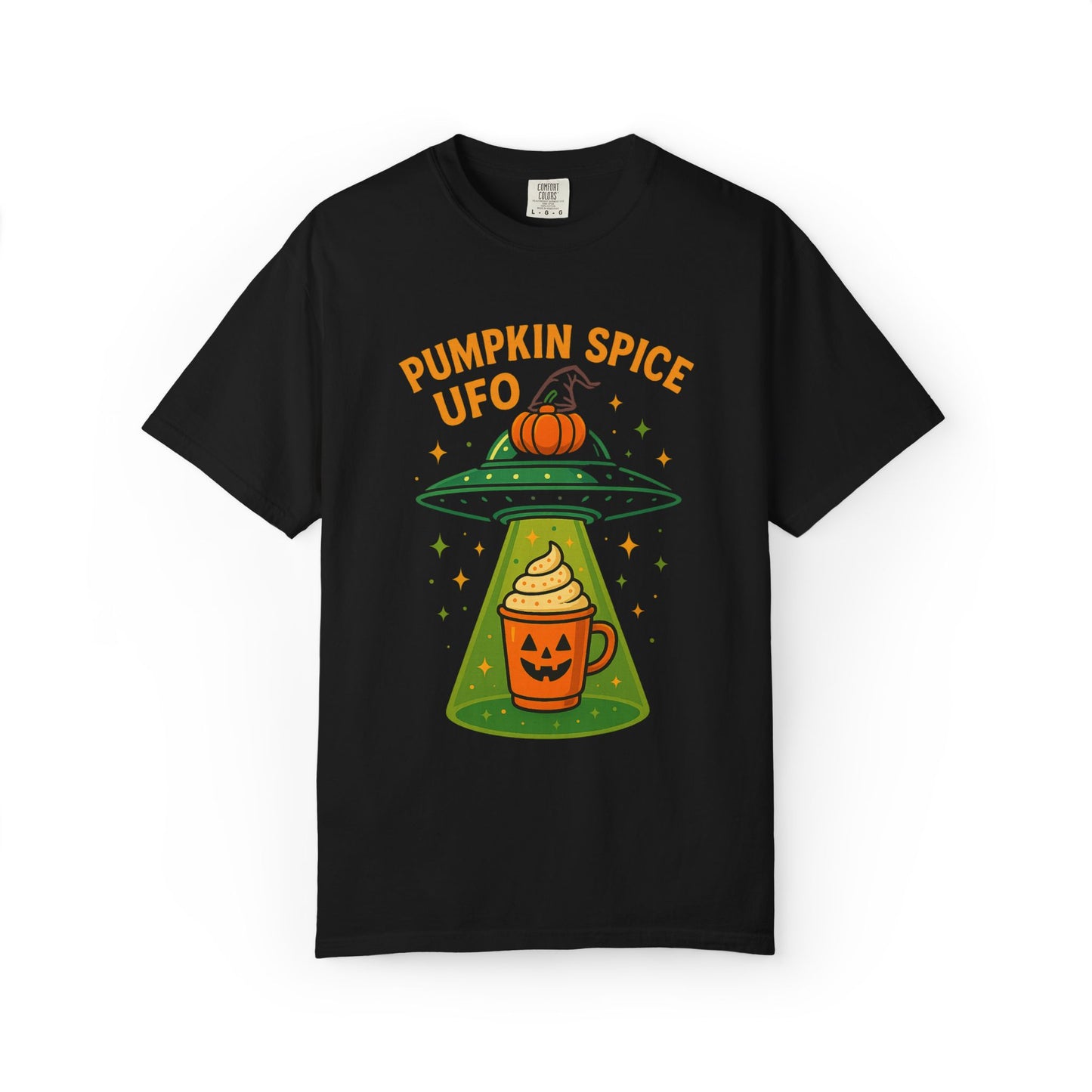Pumpkin Spice UFO Funny Alien Abduction Coffee T-Shirt