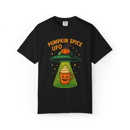 Pumpkin Spice UFO Funny Alien Abduction Coffee T-Shirt