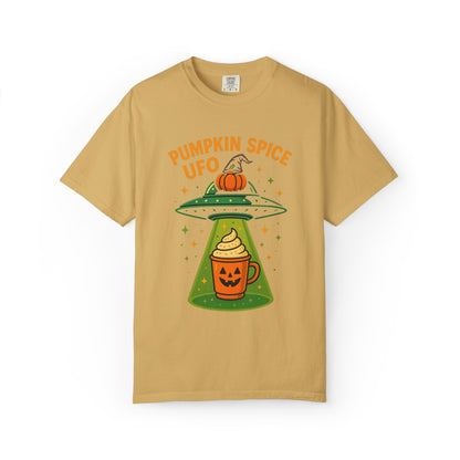 Pumpkin Spice UFO Funny Alien Abduction Coffee T-Shirt