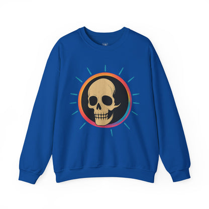 Retro Spook Neon Skull Graphic Crewneck Sweatshirt
