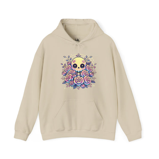 Kawaii Skull and Roses - Pastel Goth Hoodie