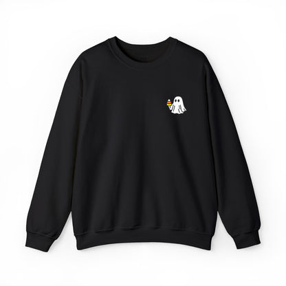 Retro Candy Corn Ghost Embroidered Sweatshirt