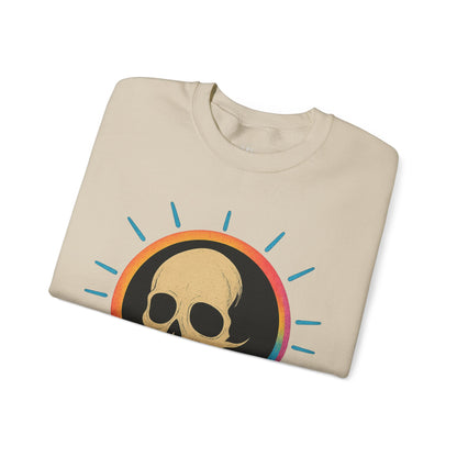 Retro Spook Neon Skull Graphic Crewneck Sweatshirt