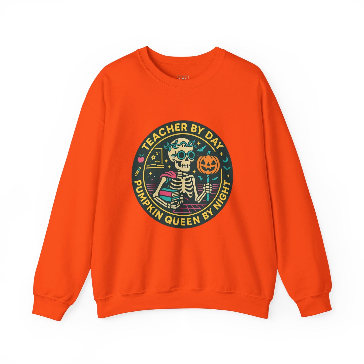 Teacher by Day, Pumpkin Queen by Night Crewneck Sweatshirt