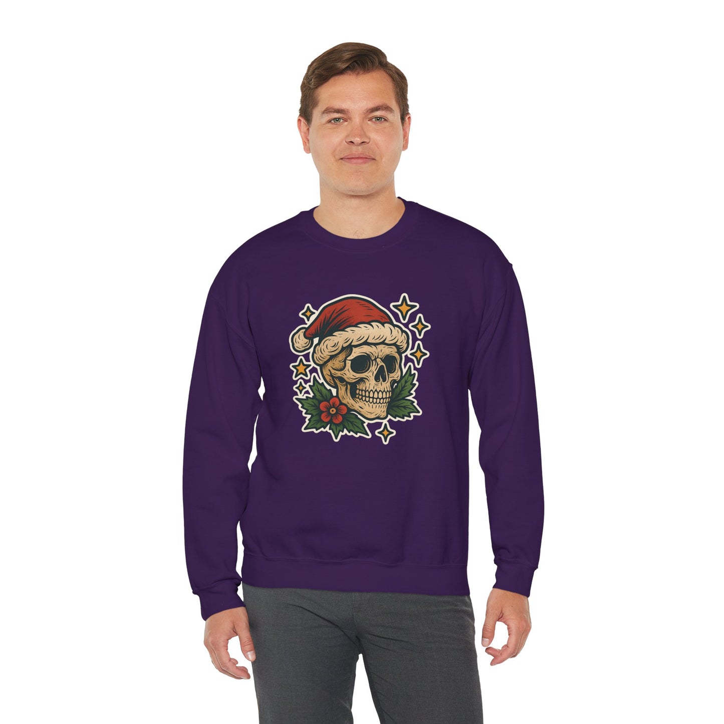 Santa Skull Christmas Floral Sweatshirt