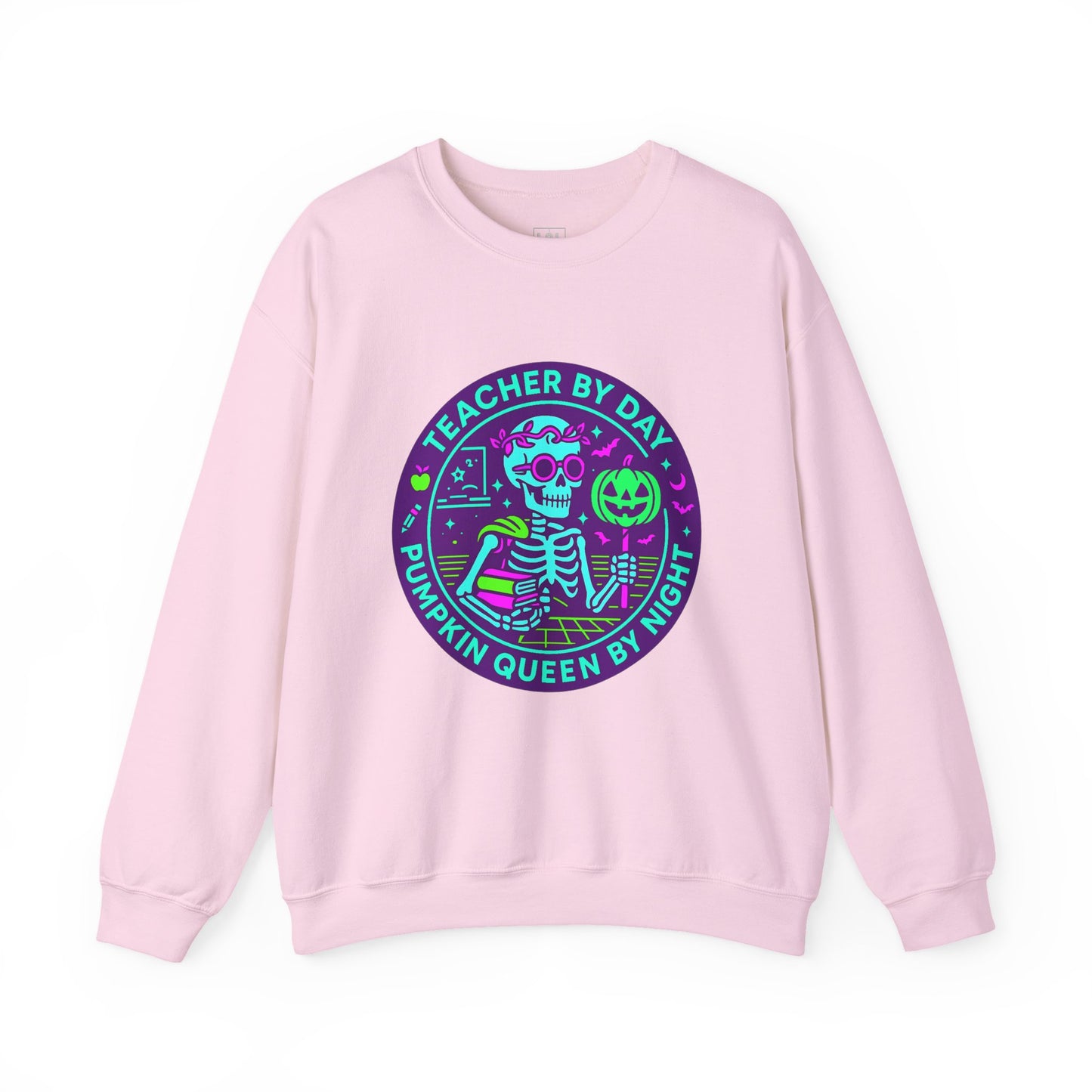 Teacher by Day, Pumpkin Queen by Night Crewneck Sweatshirt