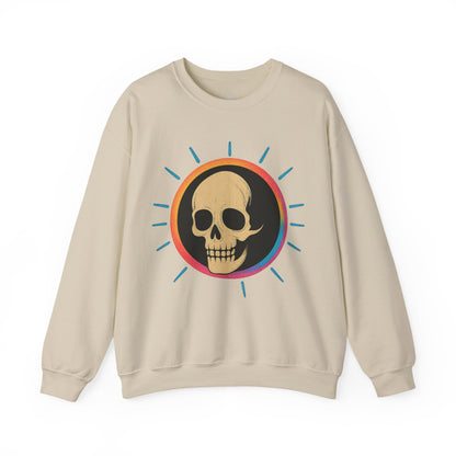 Retro Spook Neon Skull Graphic Crewneck Sweatshirt