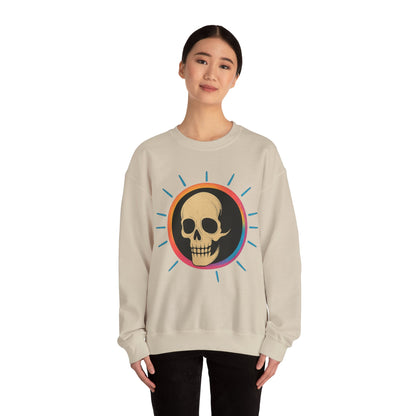 Retro Spook Neon Skull Graphic Crewneck Sweatshirt
