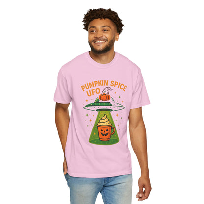 Pumpkin Spice UFO Funny Alien Abduction Coffee T-Shirt