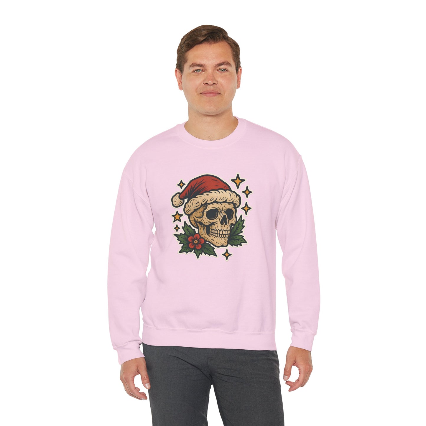 Santa Skull Christmas Floral Sweatshirt