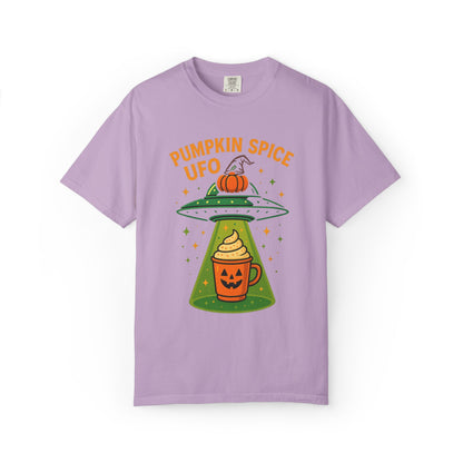 Pumpkin Spice UFO Funny Alien Abduction Coffee T-Shirt