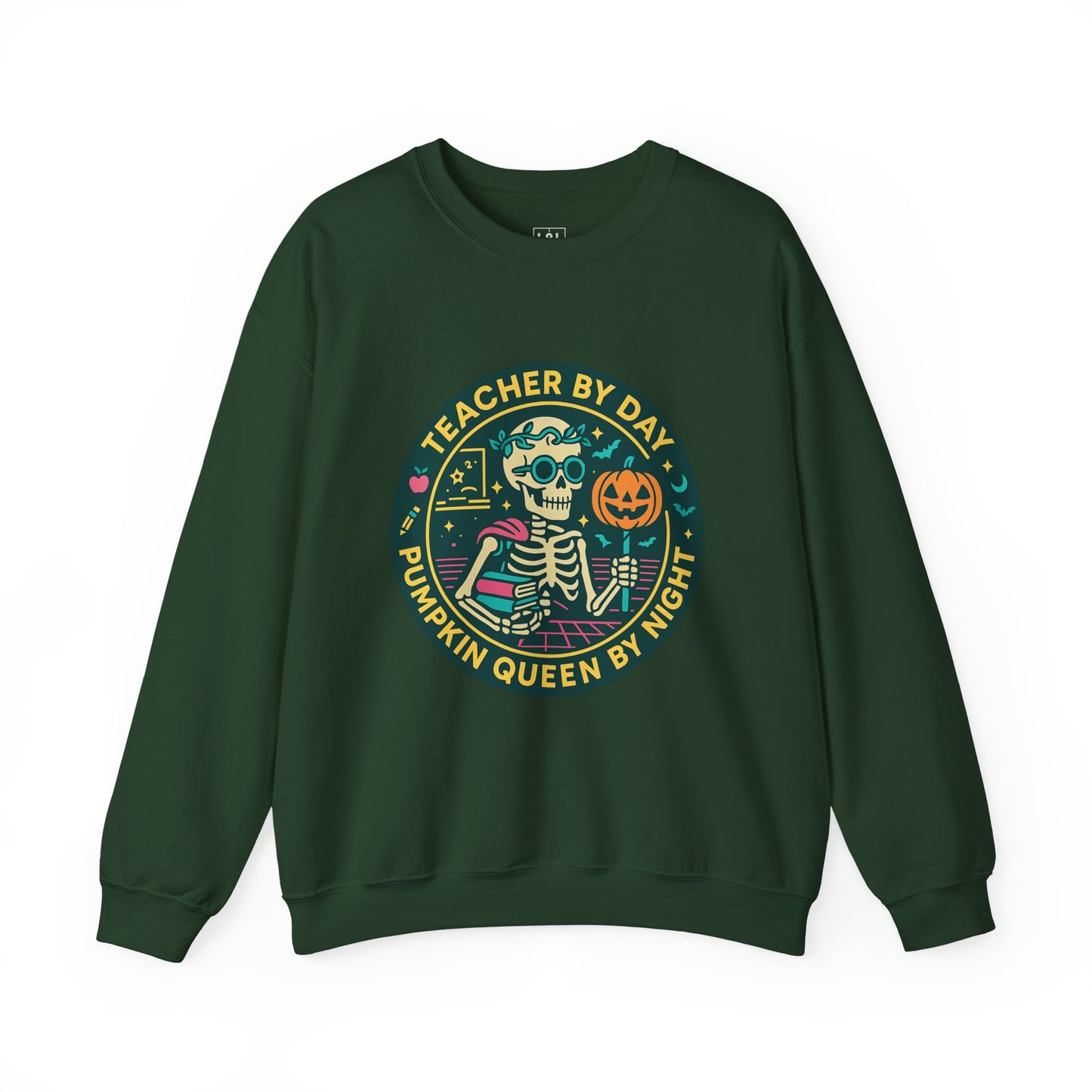 Teacher by Day, Pumpkin Queen by Night Crewneck Sweatshirt