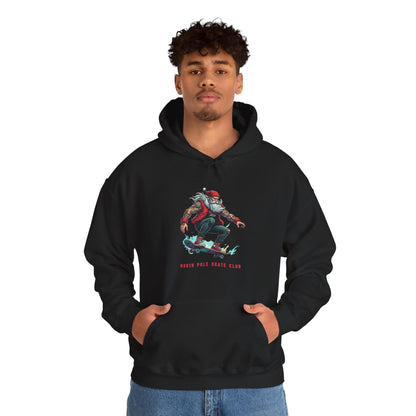Retro Santa North Pole Skate Club Christmas Hoodie