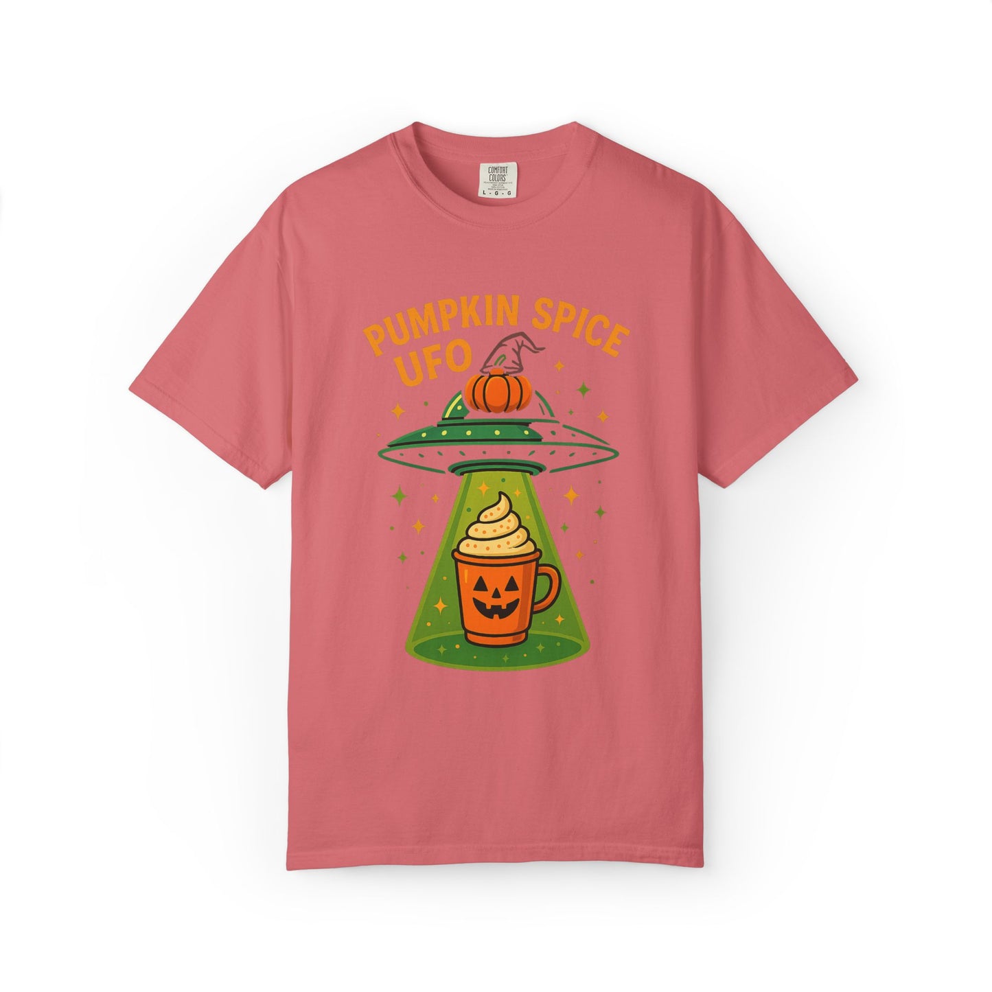 Pumpkin Spice UFO Funny Alien Abduction Coffee T-Shirt