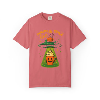 Pumpkin Spice UFO Funny Alien Abduction Coffee T-Shirt