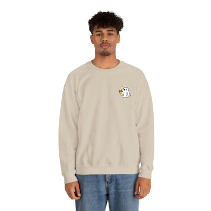 Retro Candy Corn Ghost Embroidered Sweatshirt