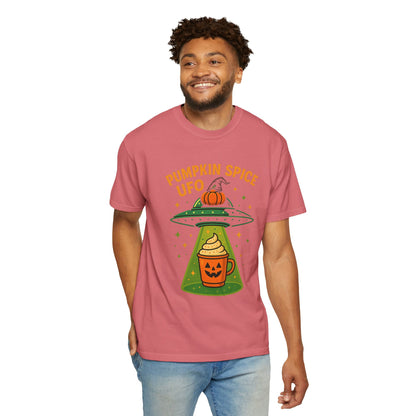 Pumpkin Spice UFO Funny Alien Abduction Coffee T-Shirt