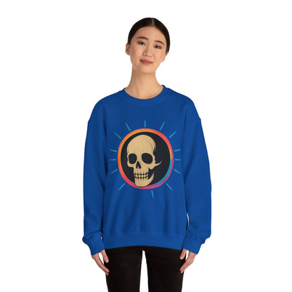 Retro Spook Neon Skull Graphic Crewneck Sweatshirt